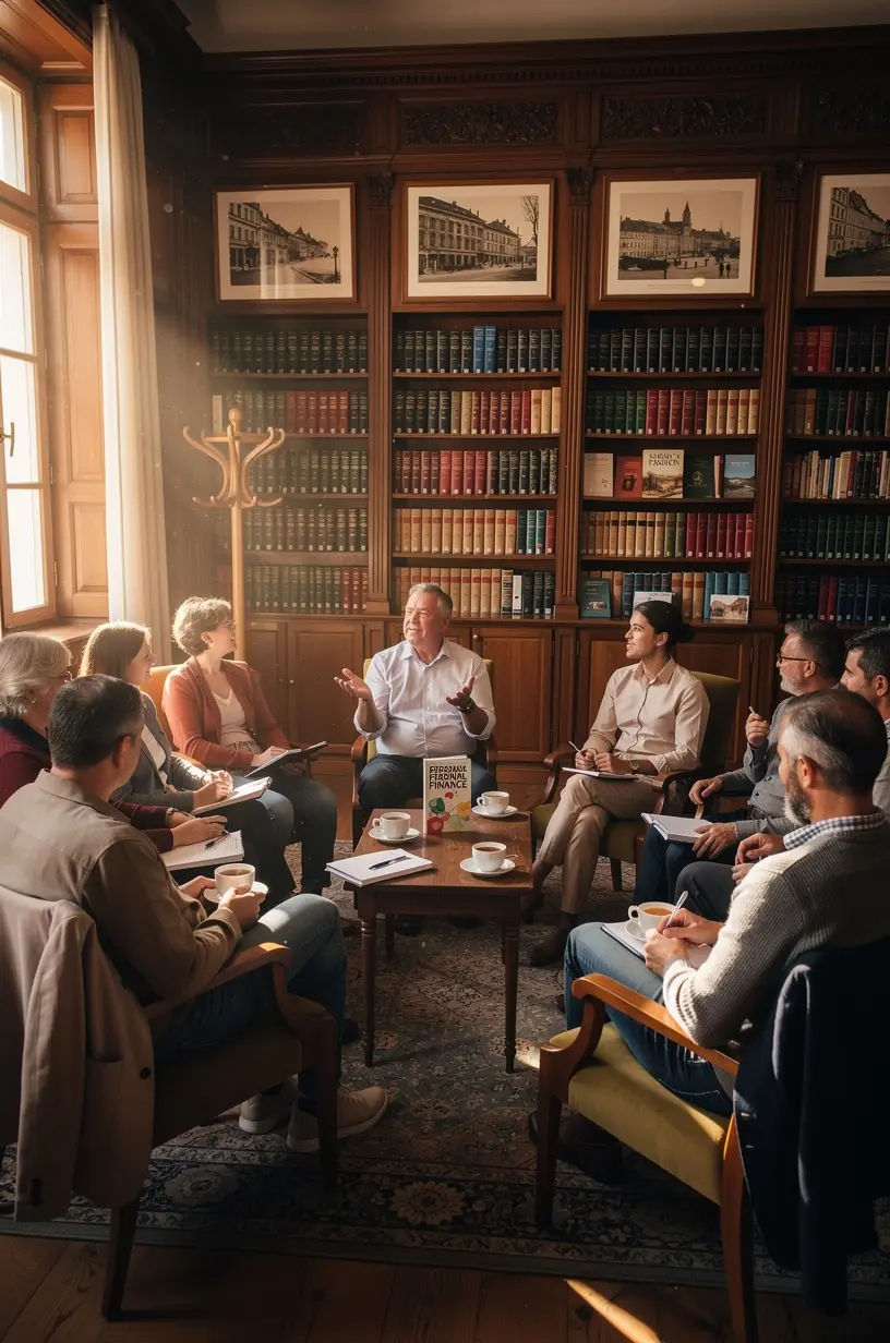 Résztvevők figyelmesen hallgatják a személyes pénzügyi alapokkal kapcsolatos élő előadást.