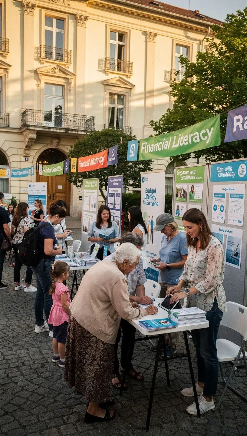 Digitális táblán megjelenő pénzügyi grafikonok és költségvetési tervek oktatása.